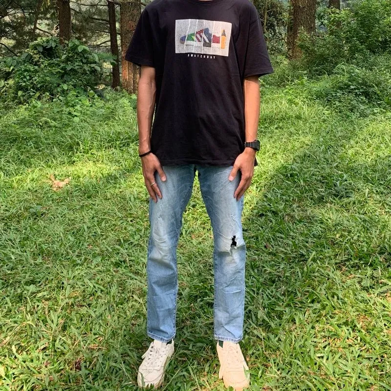 Uniqlo Streetwear Jeans Pria blue photo 1