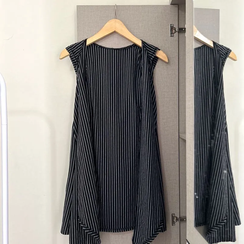 Casual Cardigan Wanita white black photo 1
