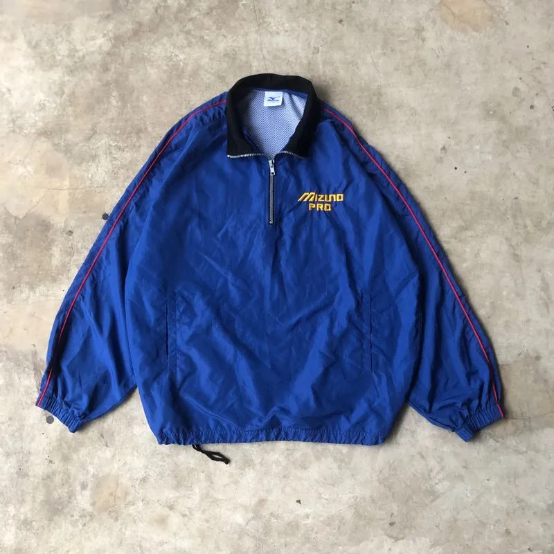 Mizuno Vintage Sportswear Windbreaker Pria yellow blue photo 1