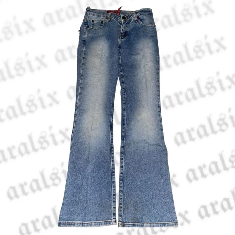 Streetwear Y2K High waisted jeans Wanita gray blue photo 1