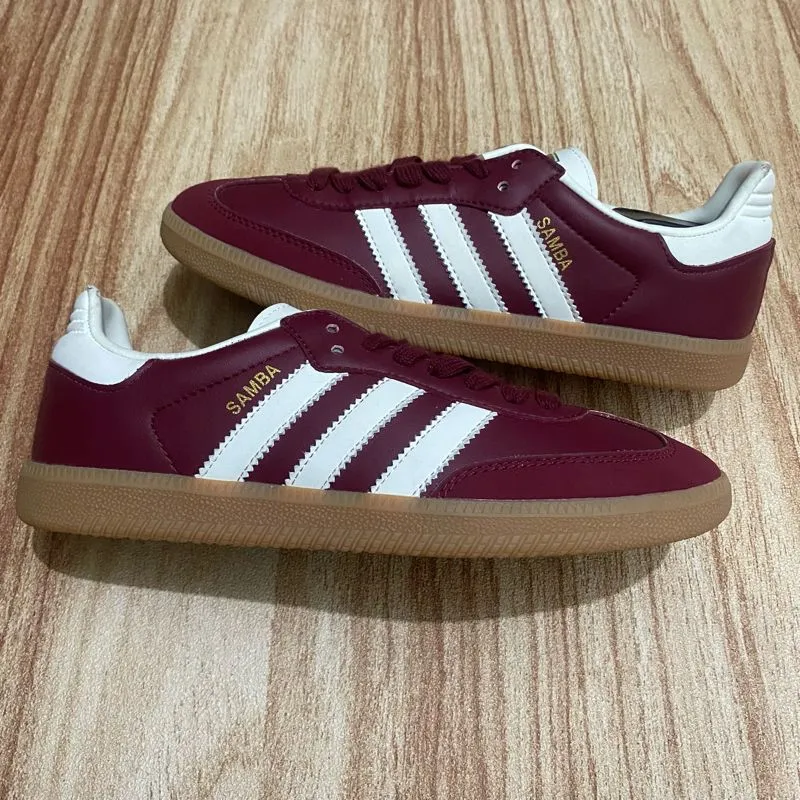 Adidas Casual Sneakers Pria burgundy white photo 1