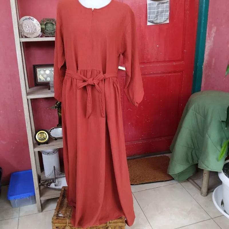 Muslim Bodycon dress Wanita orange photo 1