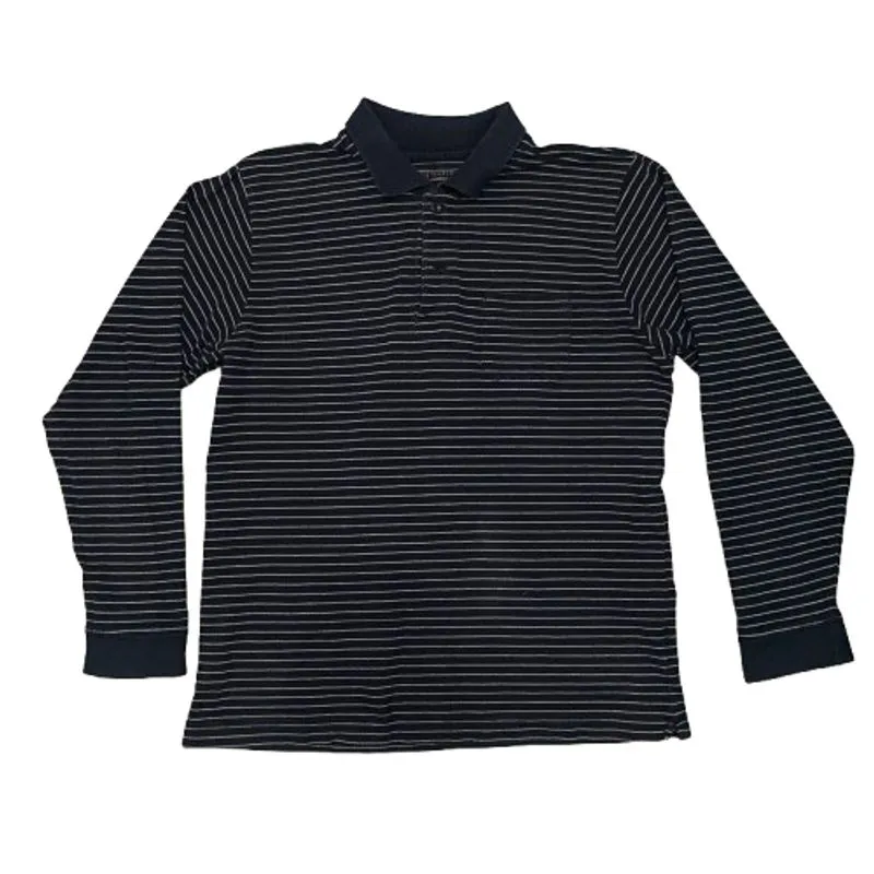 Streetwear Casual Polo shirt Pria white navy photo 1