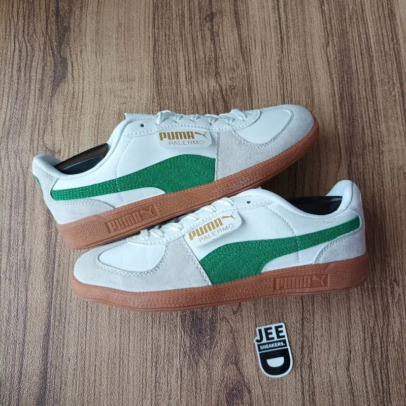 Puma Emo Casual Sneakers Pria white green photo 1
