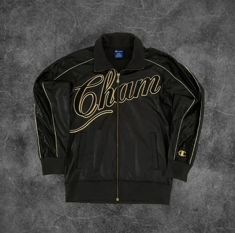 Champion Streetwear Casual Track jacket Pria gold black photo 1
