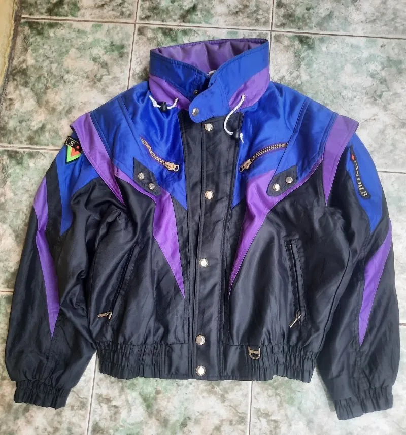 Vintage Biker Windbreaker Pria purple black photo 1