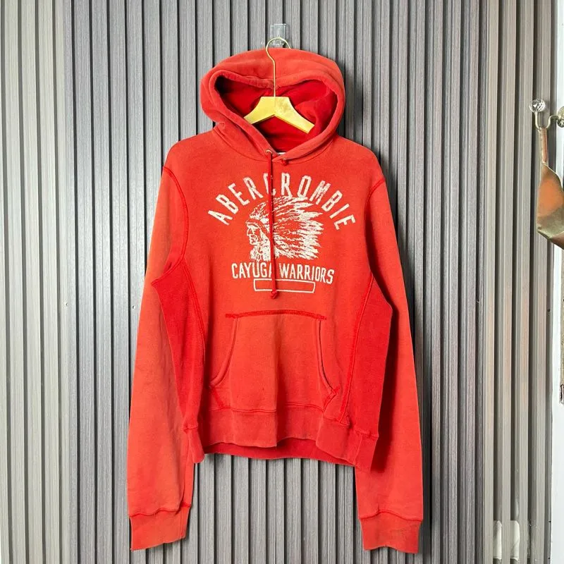 Abercrombie & Fitch Streetwear Sportswear Hoody Pria red photo 1