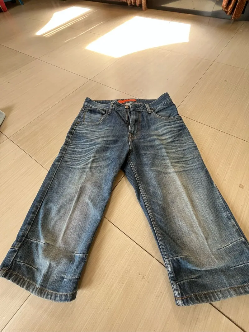 Vintage Streetwear Jeans Pria gray blue photo 1