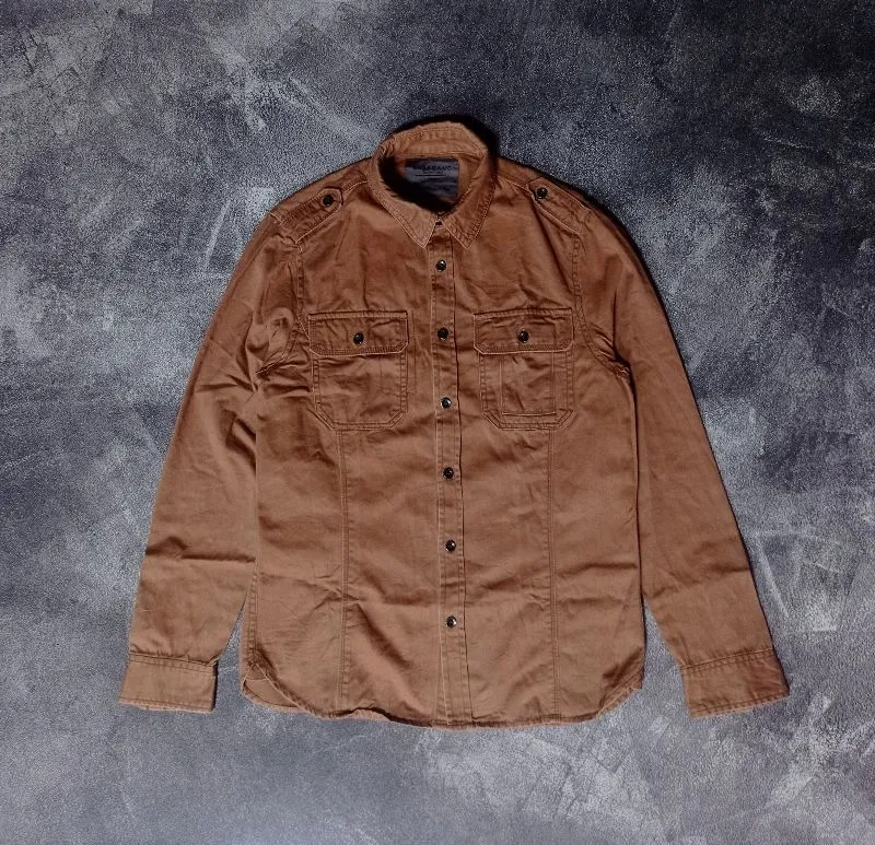 Giordano Luxury Formal shirt Pria brown orange photo 1