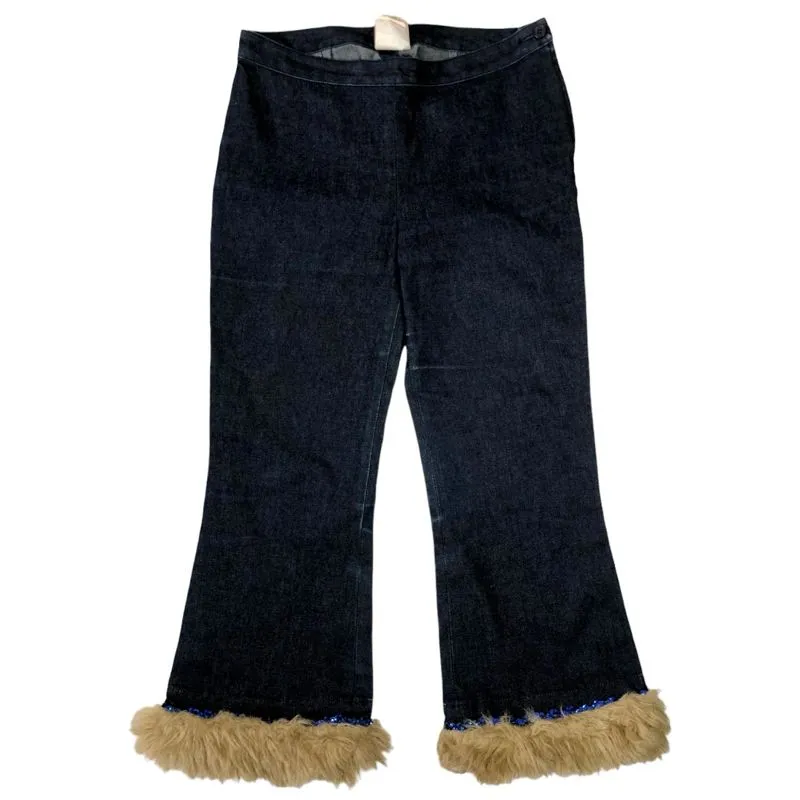 Atsuro Tayama Vintage Y2K Wide leg jeans Wanita navy photo 1