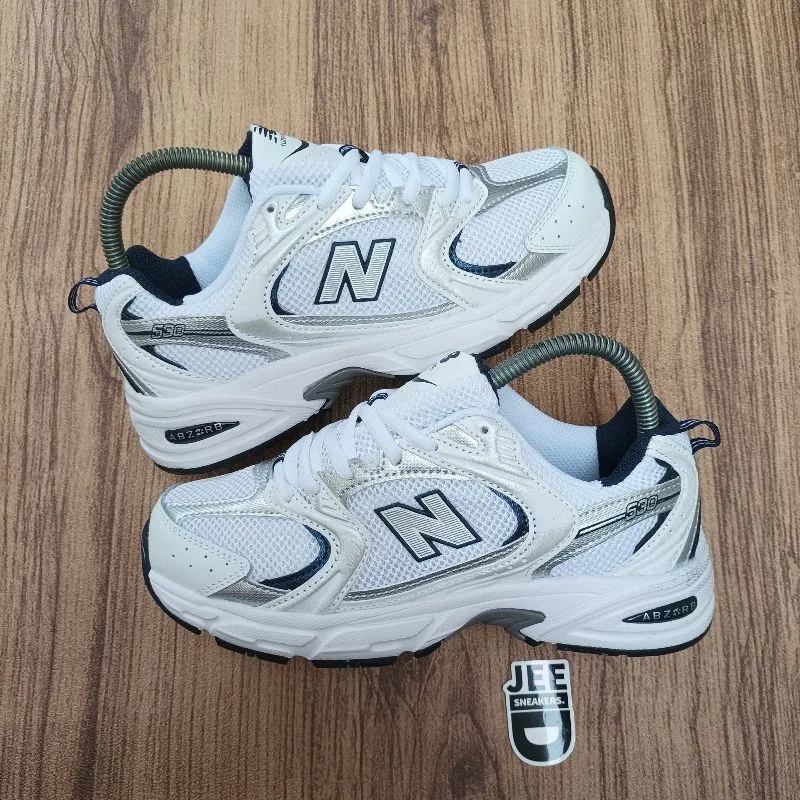 New Balance Sportswear Casual Sneakers Wanita white navy photo 1