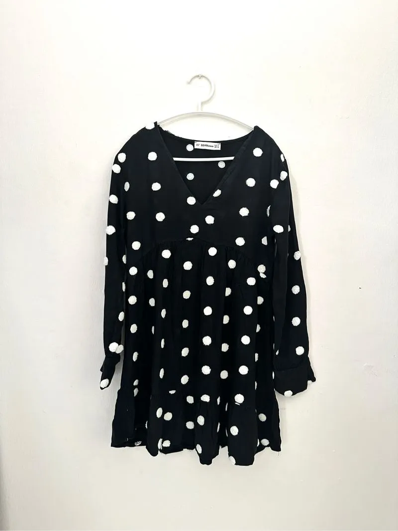 Casual Midi dress Wanita white black photo 1