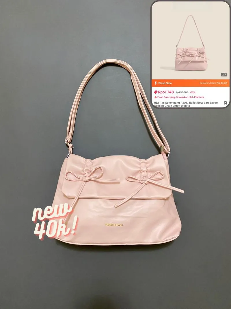 Minimalist Casual Shoulder bag Wanita pink photo 1