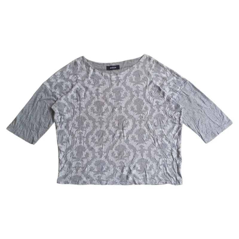 Cabane de Zucca Y2K Avant Garde T-shirt Wanita gray photo 1