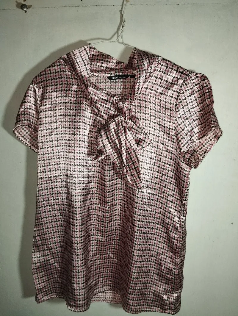 Vintage Blouse Wanita pink black photo 1