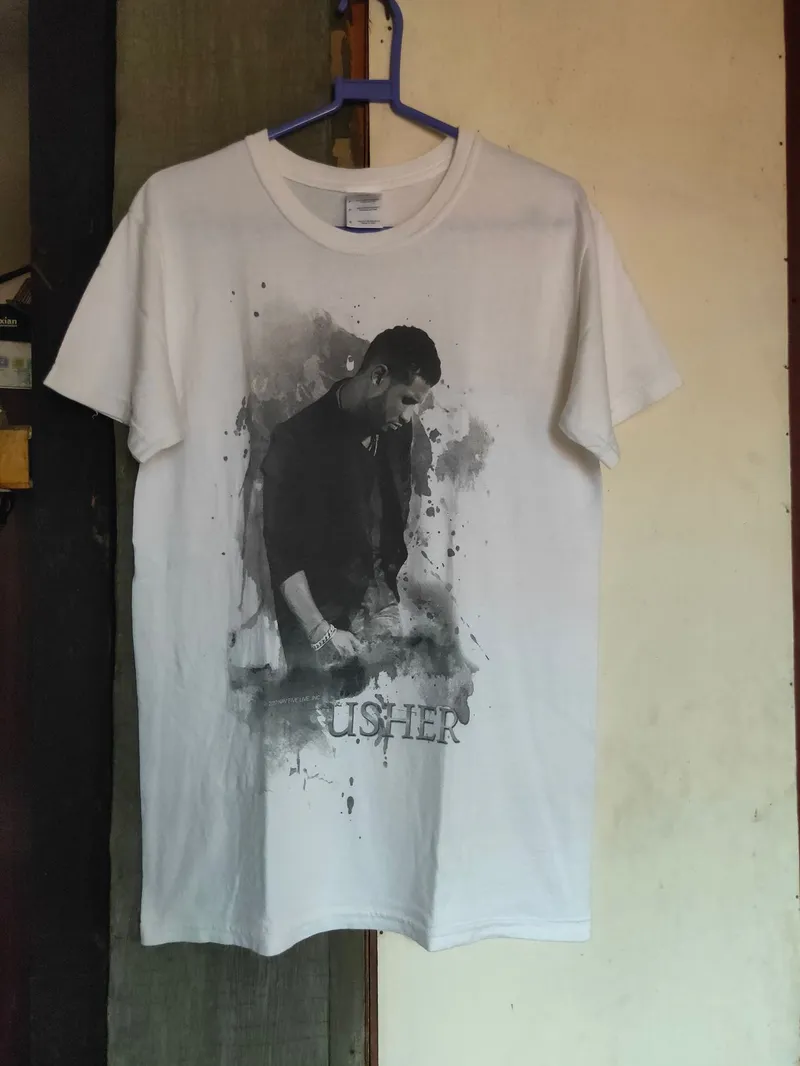 Streetwear Casual T-shirt Pria white black photo 1