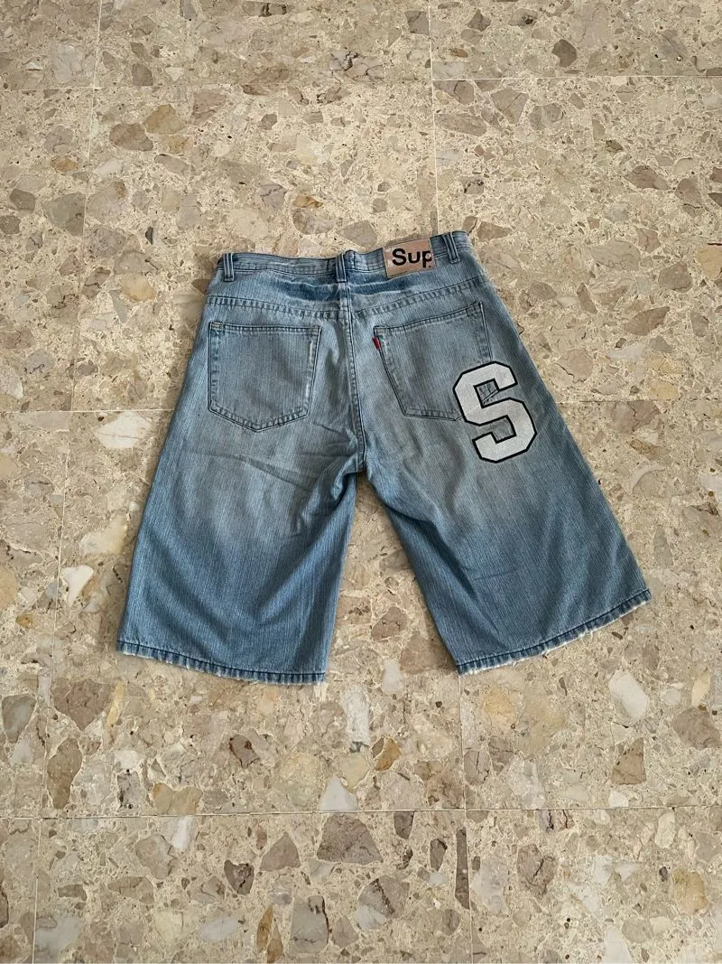 Supreme Streetwear Y2K Jeans Pria blue photo 1
