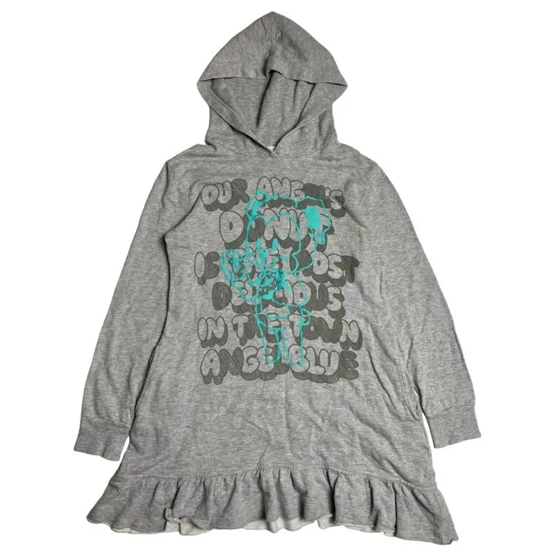 Angel Blue Vintage Y2K Hoody Wanita gray photo 1
