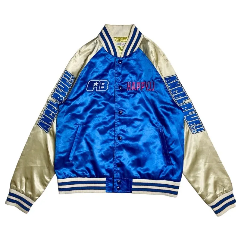 Angel Blue Vintage Y2K Bomber jacket Wanita blue photo 1