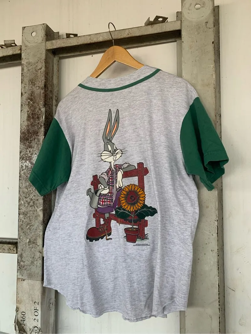 Vintage Casual T-shirt Pria white green photo 1