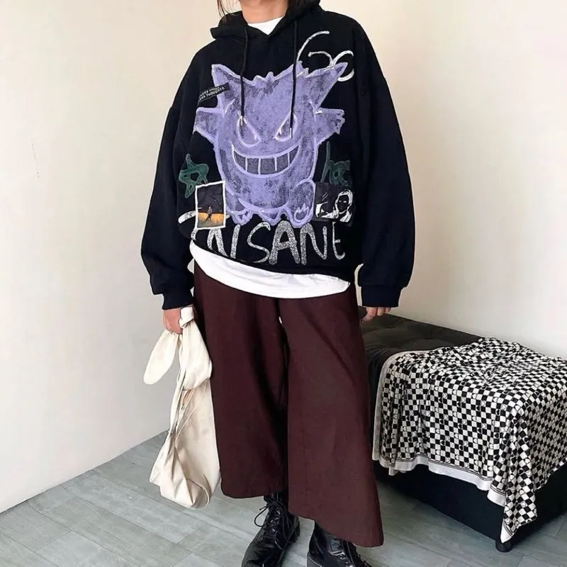 Grunge Casual Hoody Wanita black photo 1