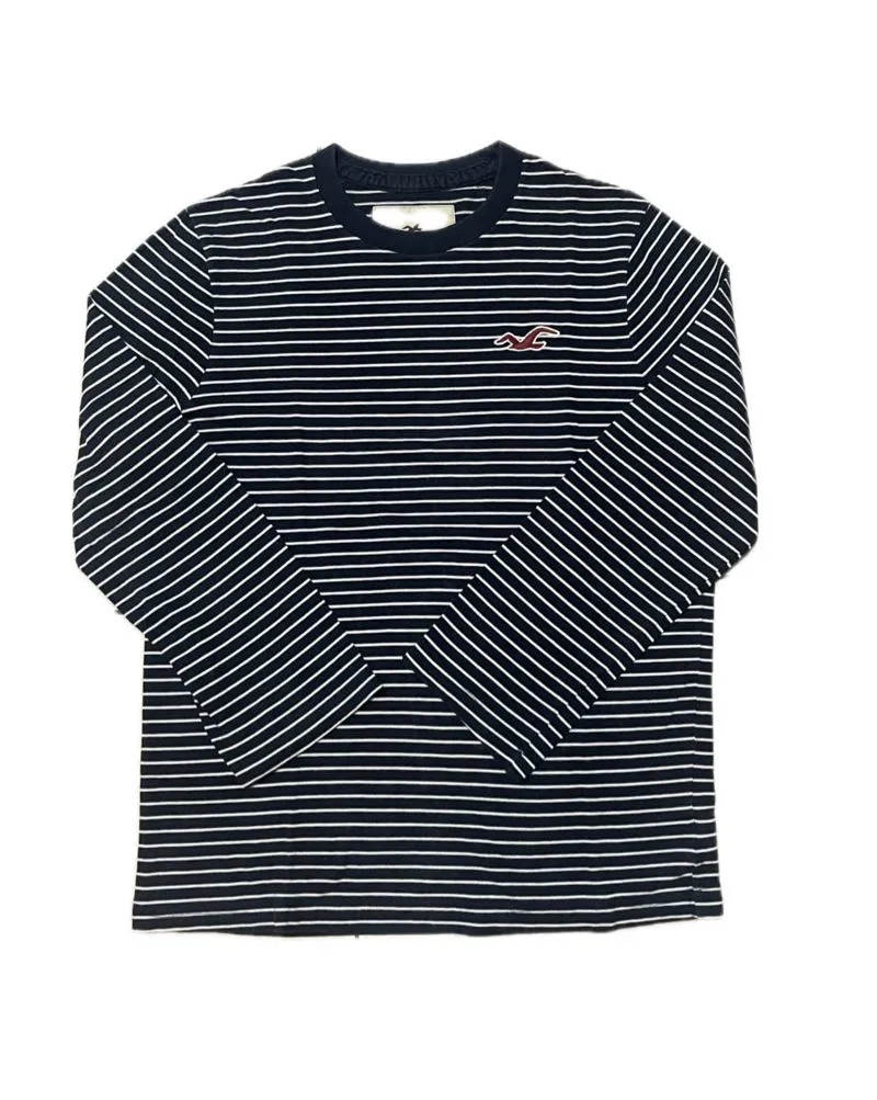 Hollister Casual T-shirt Pria white navy photo 1