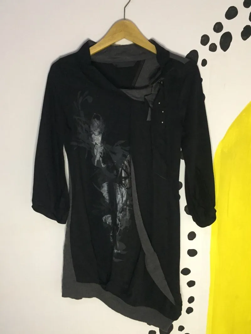 Y2K Midi dress Wanita black gray photo 1