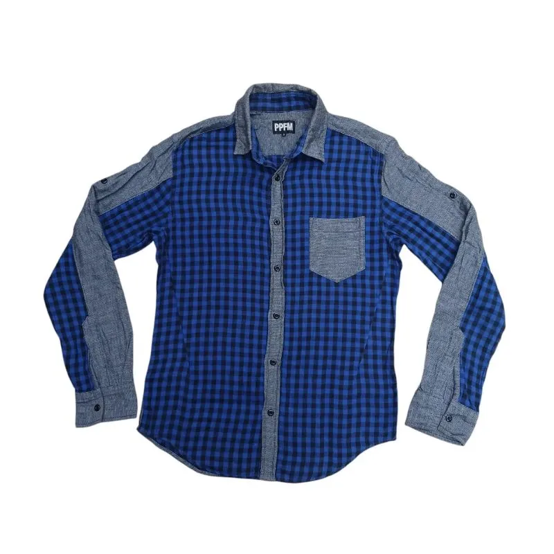 PPFM Vintage Y2K Casual shirt Pria blue photo 1