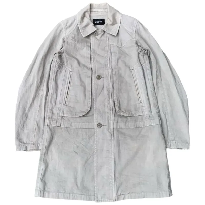 Cabane de Zucca Vintage Streetwear Trench coat Wanita white photo 1