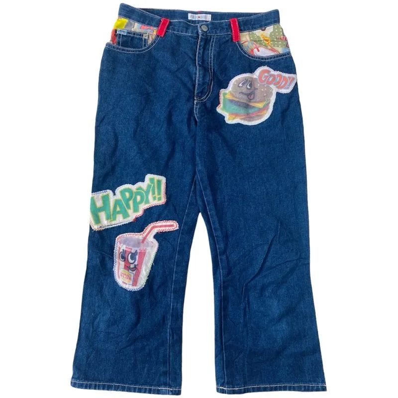 Angel Blue Vintage Y2K High waisted jeans Wanita navy photo 1