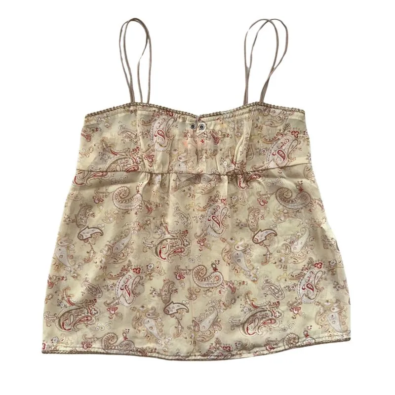 Vintage Y2K Cami top Wanita cream photo 1