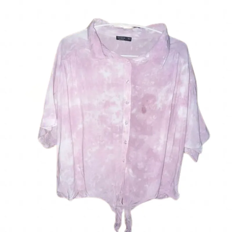 Pull & Bear Casual Shirt Wanita purple white photo 1