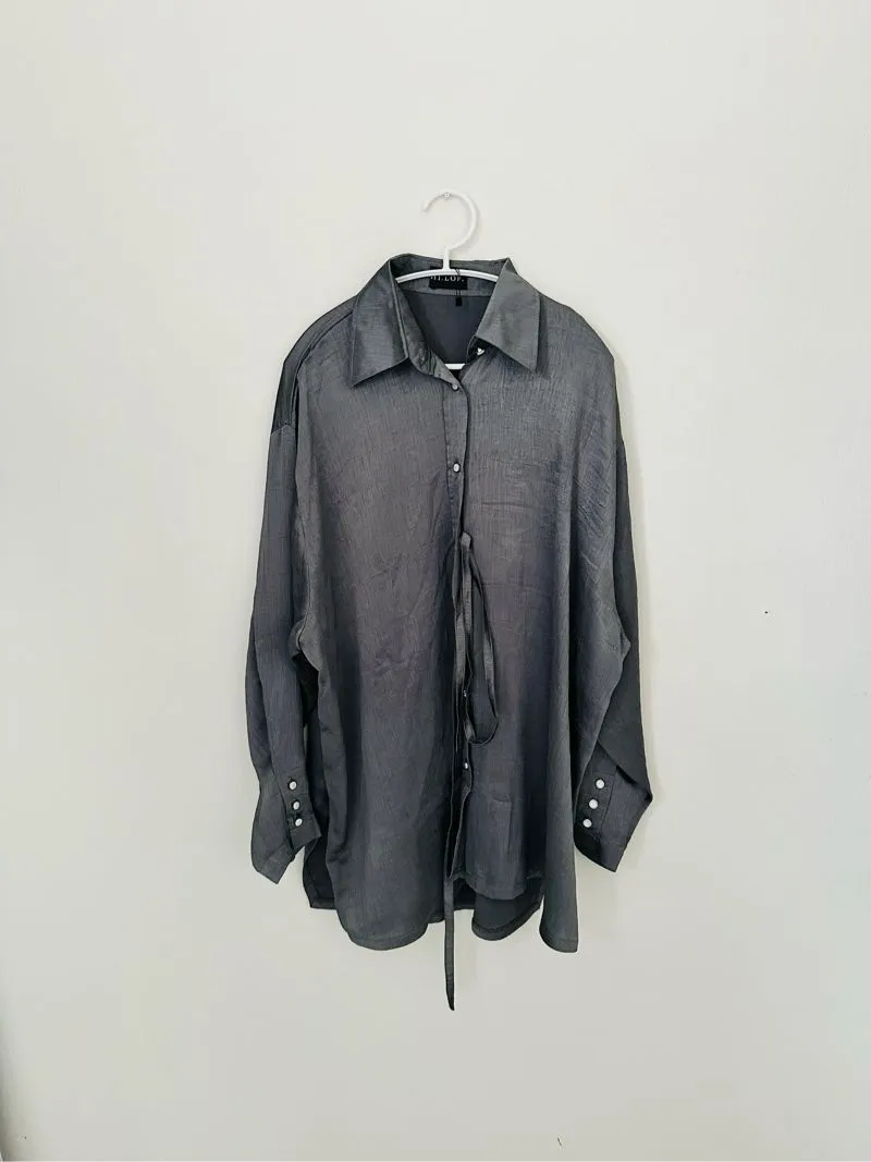 Casual Shirt Wanita gray photo 1