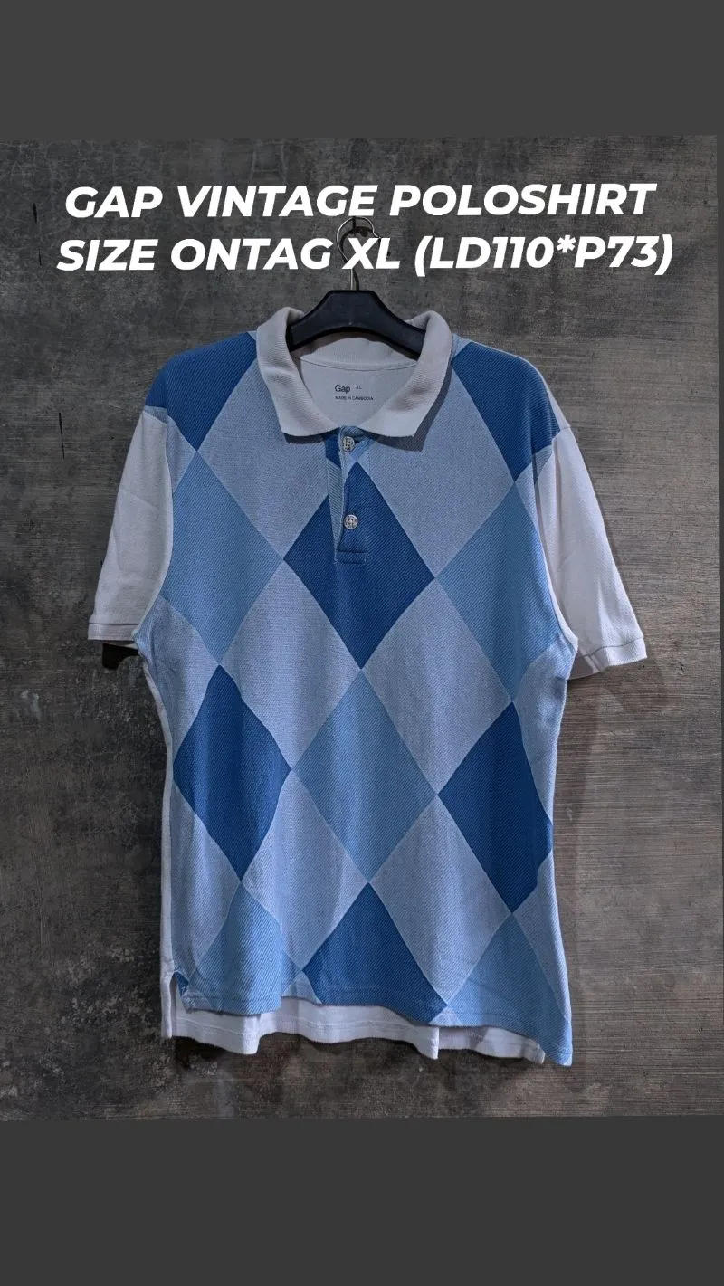 GAP Casual Polo shirt Pria white blue photo 1