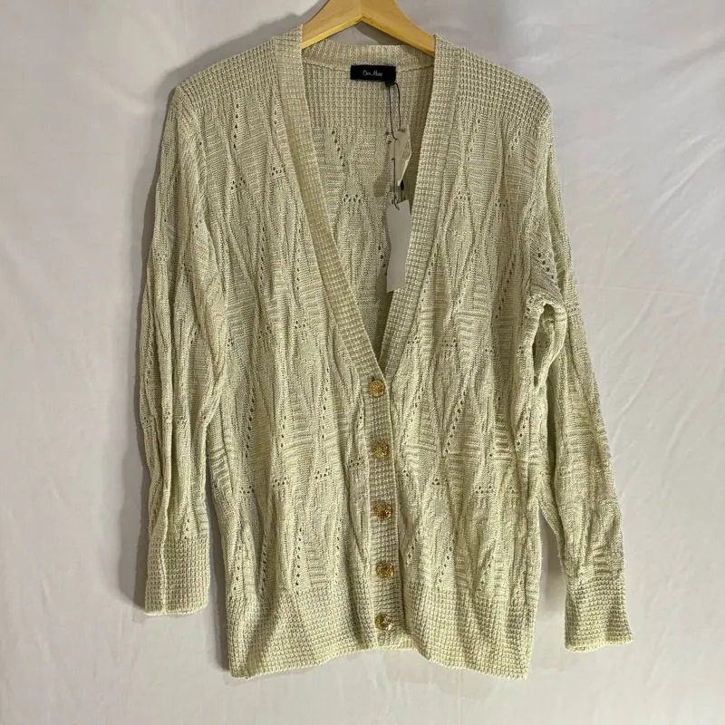 Vintage Luxury Cardigan Wanita khaki cream photo 1