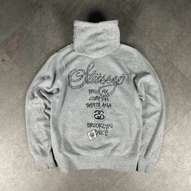 Stussy Streetwear Y2K Hoody Pria gray photo 1