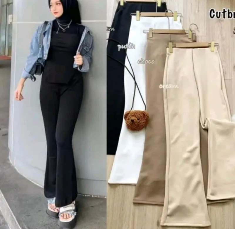 Casual Flare pants Wanita black photo 1