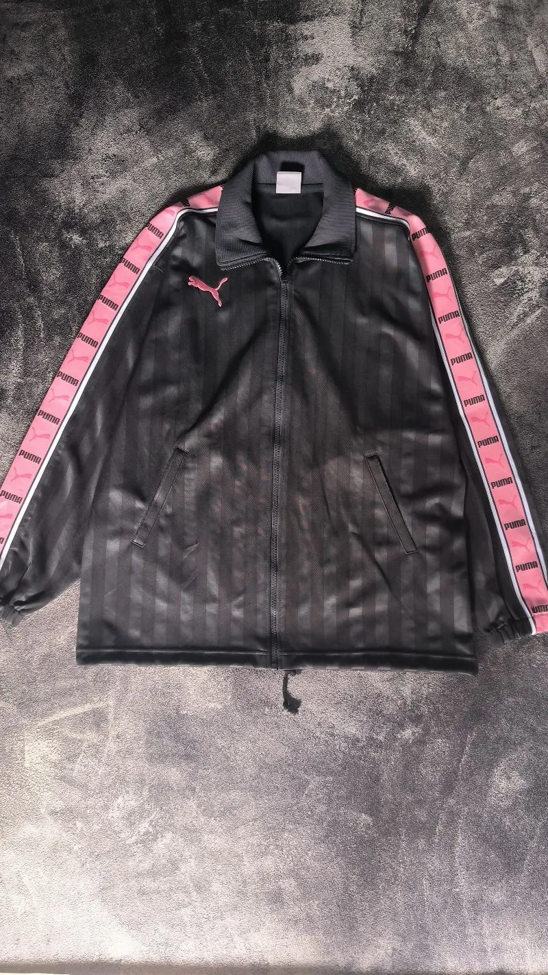 Puma Streetwear Casual Track jacket Pria pink gray