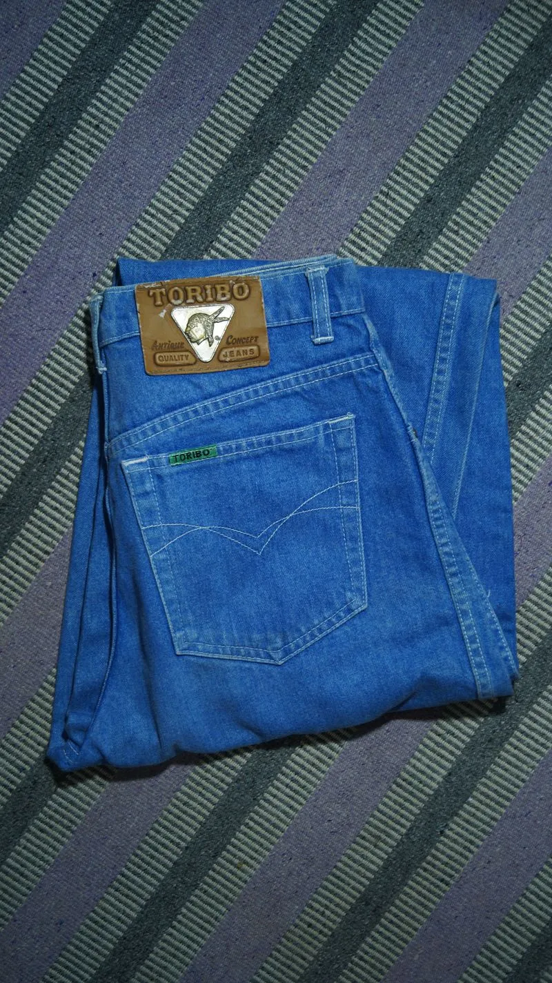 Vintage Casual Mom jeans Wanita navy blue photo 1