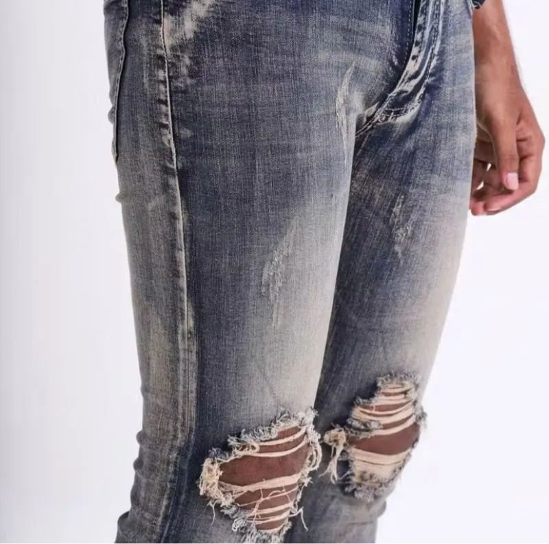 Streetwear Biker Jeans Pria silver photo 1