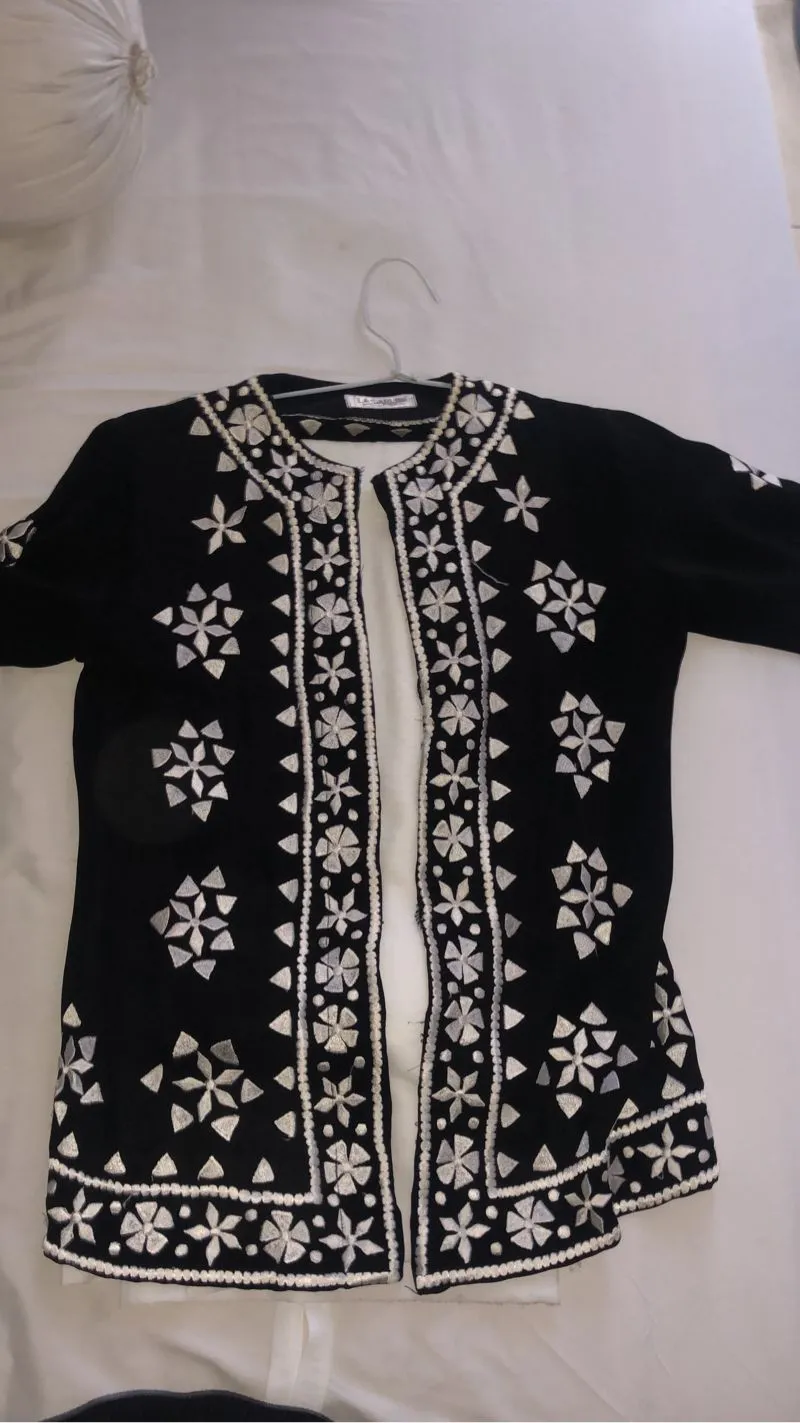 Luxury Blouse Wanita white black photo 1