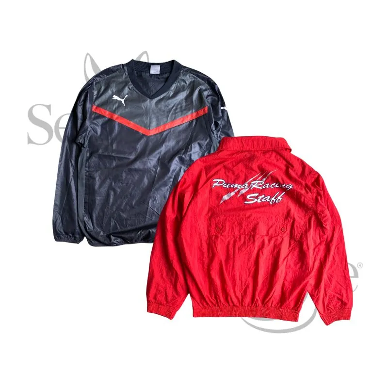 Puma Vintage Streetwear Windbreaker Pria red black photo 1