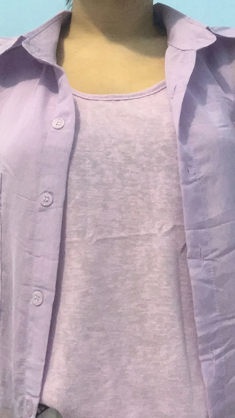 Minimalist Casual Shirt Wanita purple photo 1
