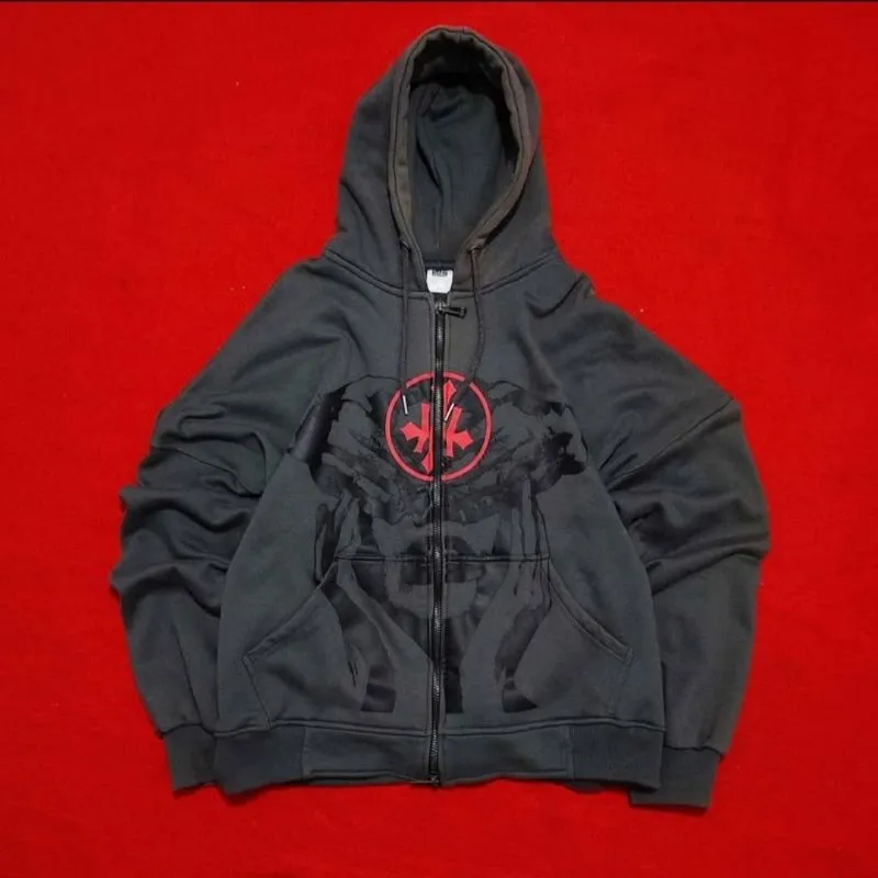 Y2K Casual Hoody Pria gray photo 1