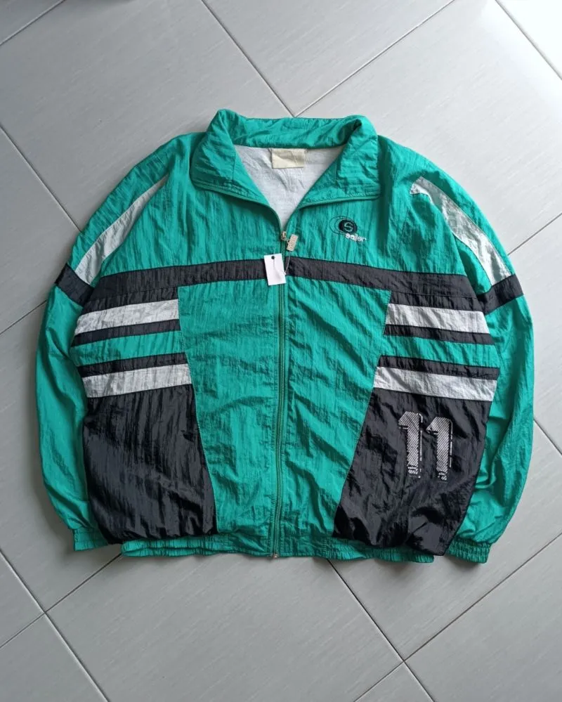 Vintage Sportswear Windbreaker Pria green photo 1