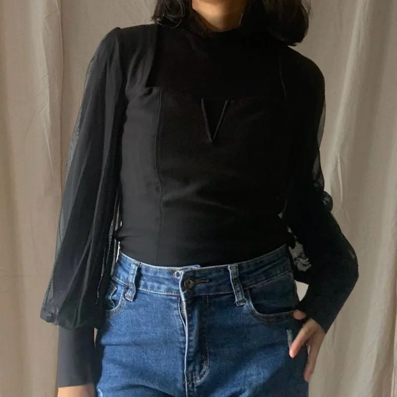 Luxury Lolita Blouse Wanita black photo 1