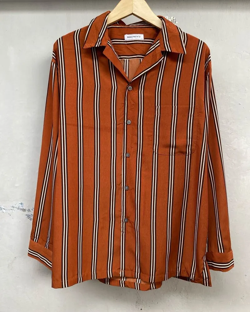 Vintage Casual Casual shirt Pria brown orange photo 1