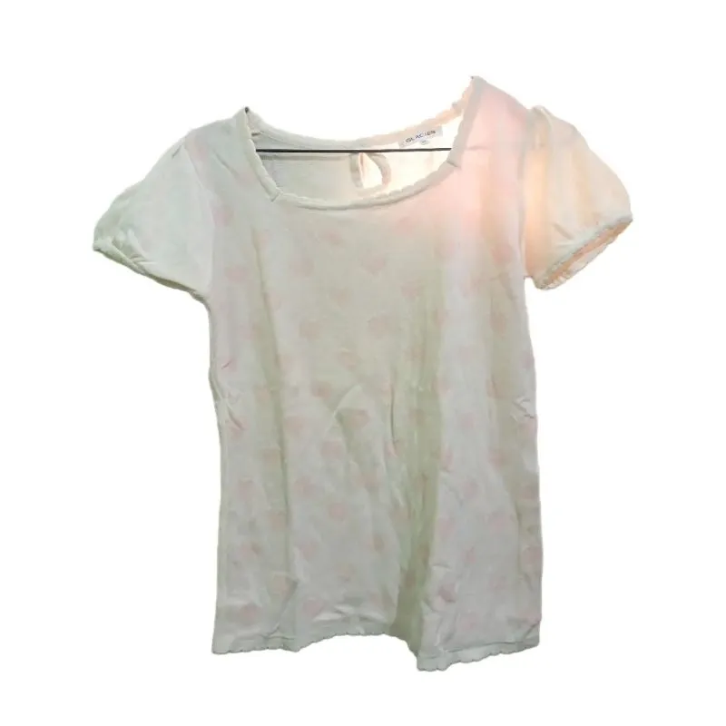 Streetwear Coquette Blouse Wanita white pink photo 1