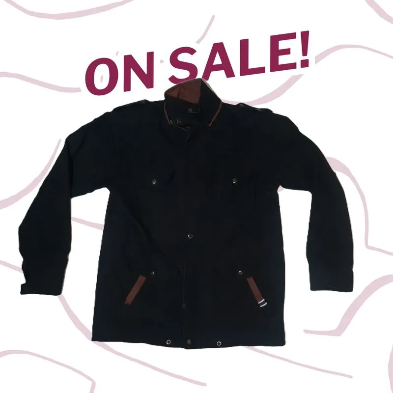 Streetwear Biker Parka Pria brown black photo 1