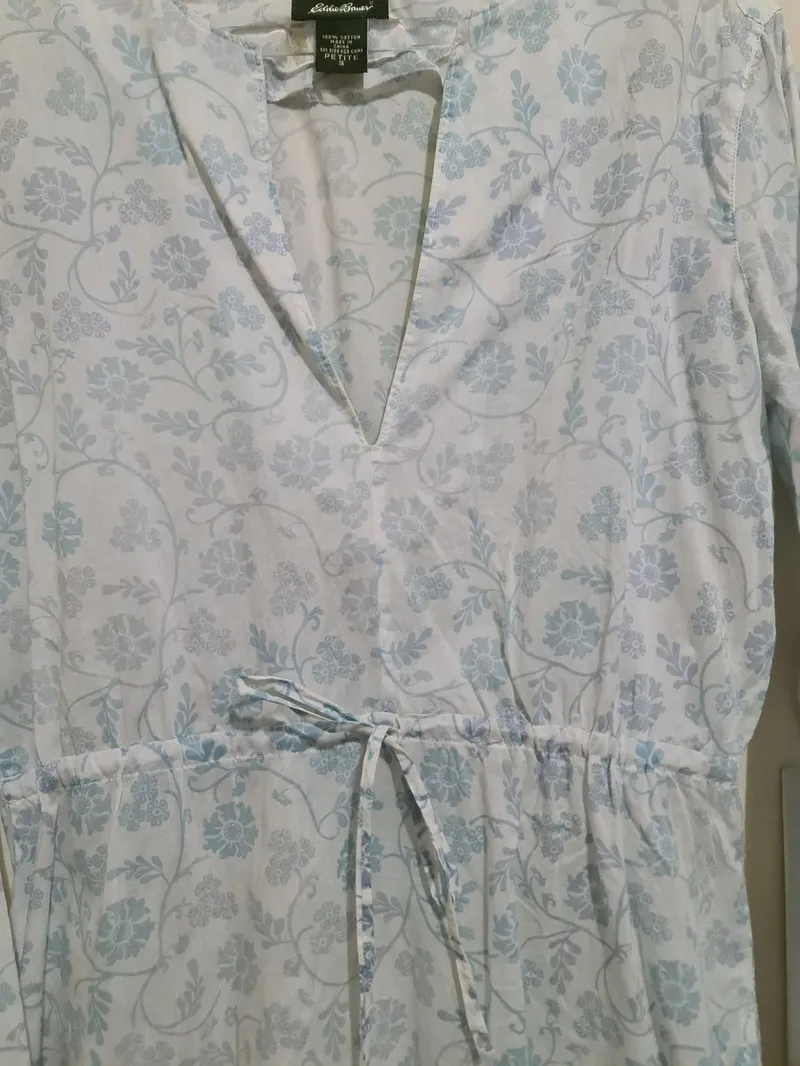 Eddie Bauer Indie Casual Blouse Wanita white blue photo 1